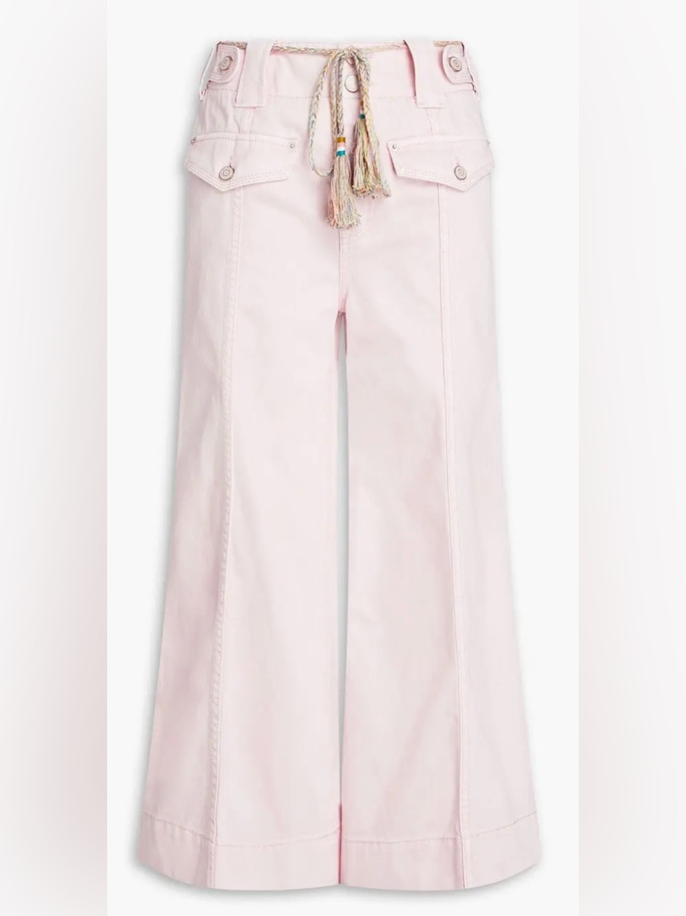 Zimmermann Pale Pink High-Rise Wide-Leg Jeans